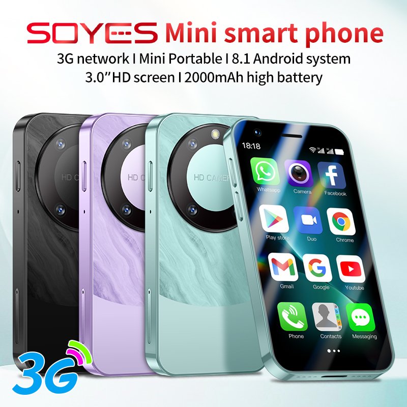 SOYES F8 Pro Max Mini Android 8.1 Smartphone 3.0 Inches 2000mAh Face ID Dual SIM Standby Play Store 3G Smart phone.